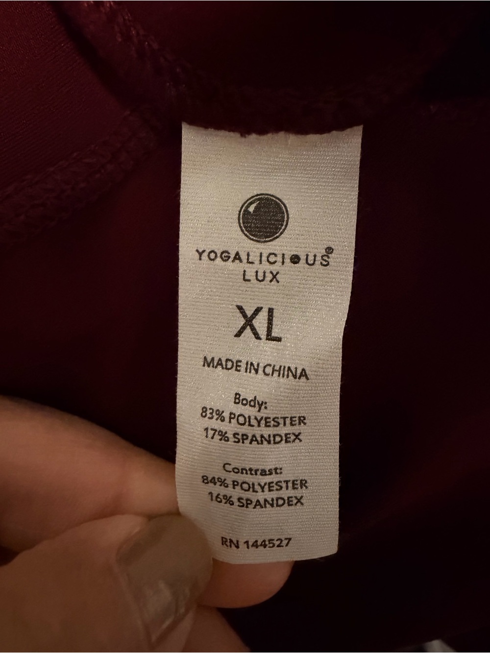 NWT Yogalicious Lux Windsor Wine Full Zip Jacket size XL MSRP $88 - Picture 10 of 10
